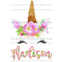 Unicorn Personalized with name sublimation transfers
