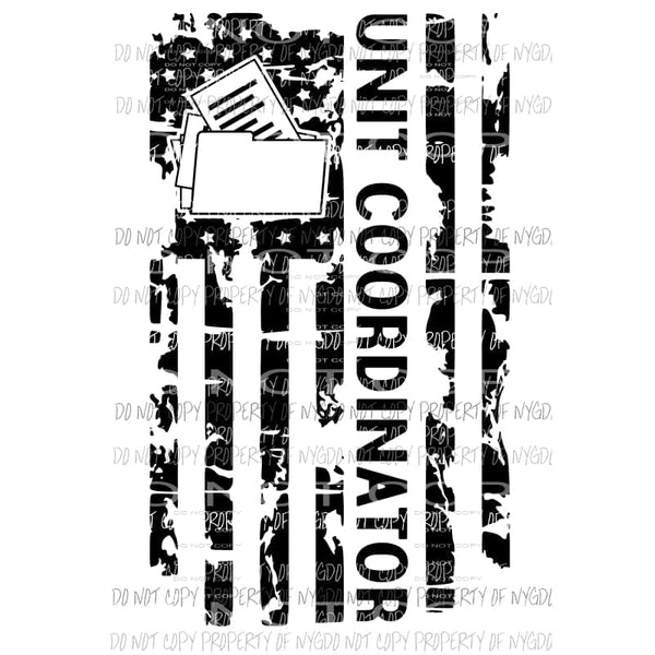 Unit Coordinator Flag Sublimation transfers Heat Transfer