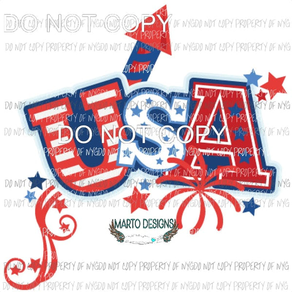 USA # 5 Sublimation transfers usa 4th of july america Heat Transfer