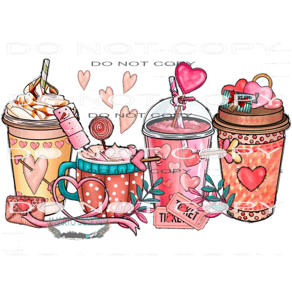 Valentine Drinks #9594 Sublimation transfers - Heat Transfer
