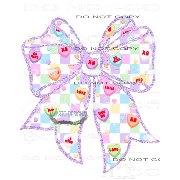 Valentines Bow #11202 Sublimation transfer - Heat Transfer