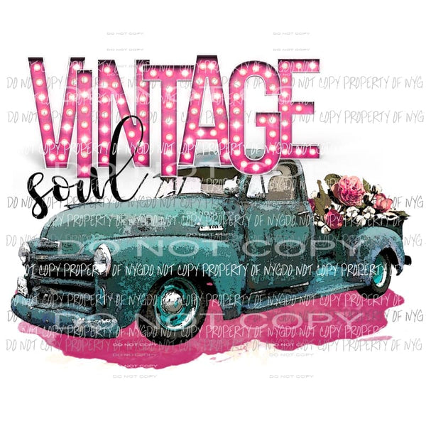 Vintage soul truck Sublimation transfers Heat Transfer