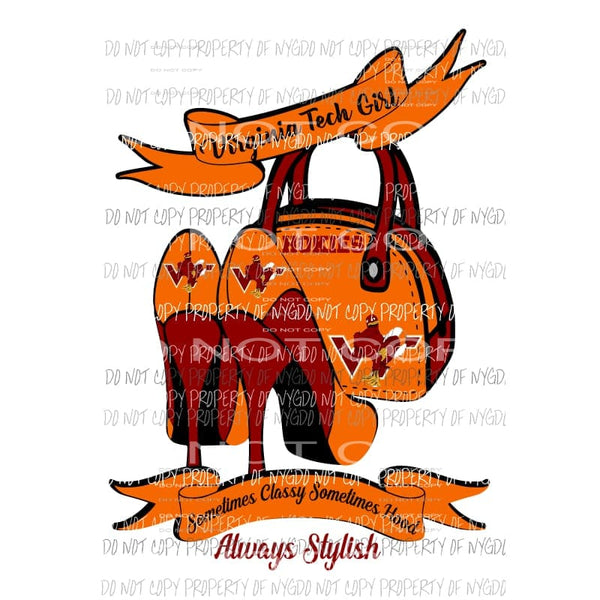 Virginia Tech Hokies heels Sublimation transfers Heat Transfer