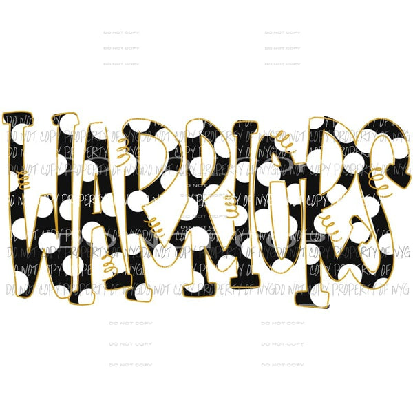 warriors bw polka dot Sublimation transfers Heat Transfer