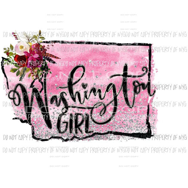 Washington Girl pink roses Sublimation transfers Heat Transfer
