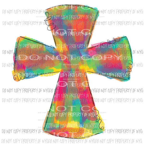 watercolor cross 3 Sublimation transfers Heat Transfer
