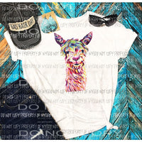 Watercolor llama Sublimation transfers Heat Transfer