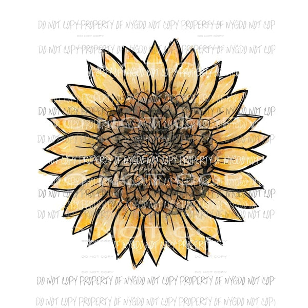watercolor sunflower Sublimation transfers Heat Transfer