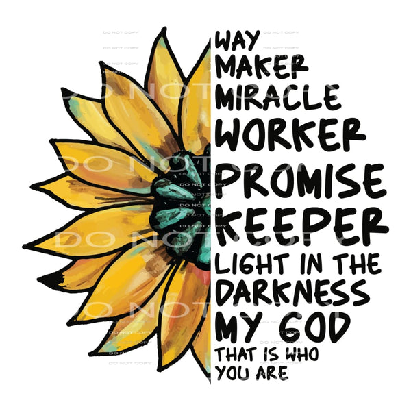Way maker miracle worker # 360 Sublimation transfers - Heat