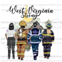 West Virginia Strong Fireman and EMT Sublimation transfers Heat Transfer