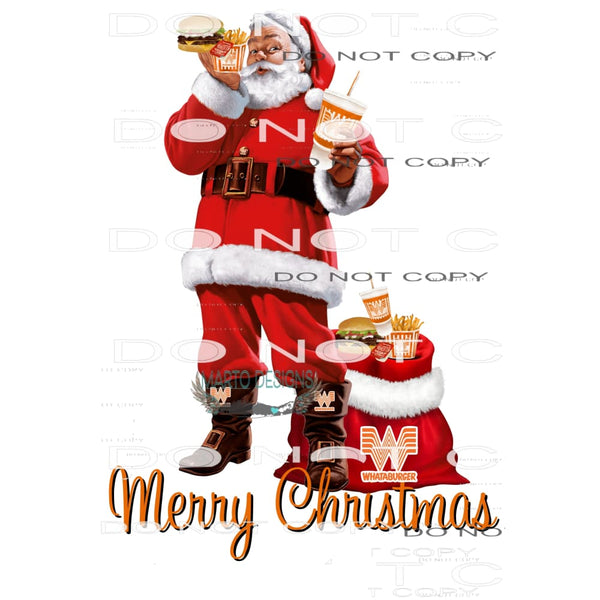 whataburger santa # 5582 Sublimation transfers - Heat