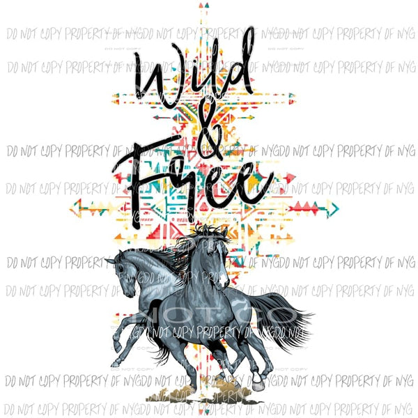 wild and free horses Sublimation transfers Heat Transfer