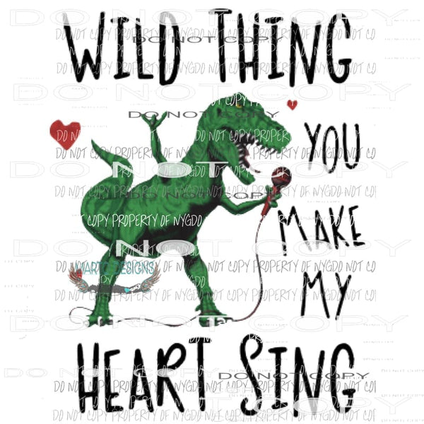 wild thing dinosaur Sublimation transfers Heat Transfer