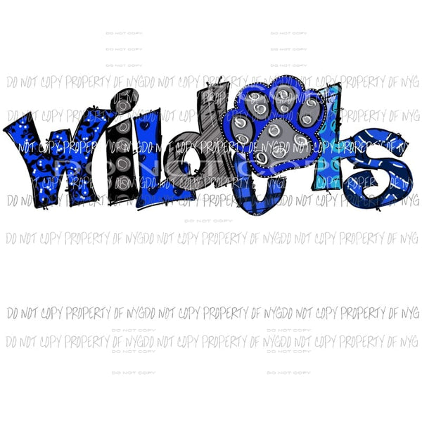 Wildcats blue Sublimation transfers Heat Transfer