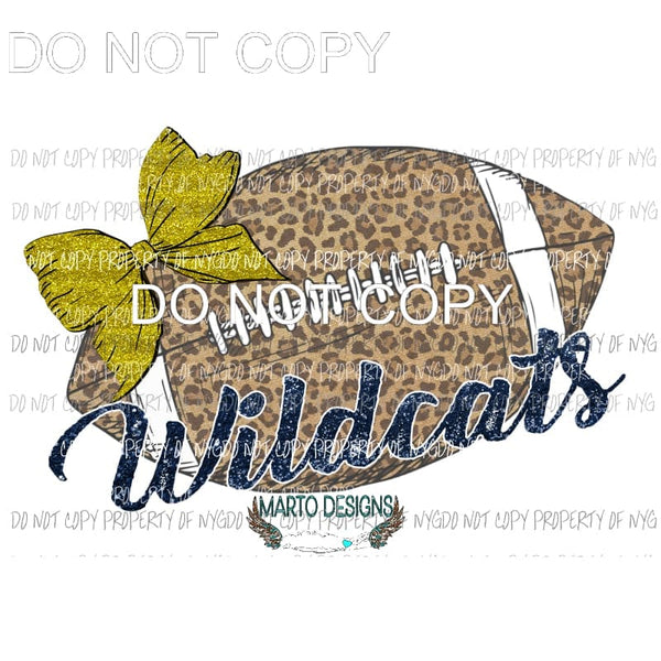 Wildcats Football GOLD Sublimation transfers Heat Transfer