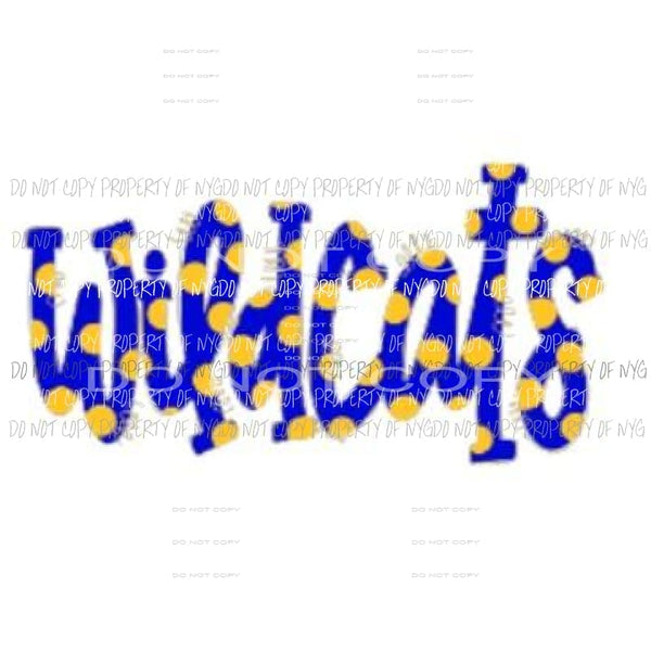 wildcats polka dot blue Sublimation transfers Heat Transfer