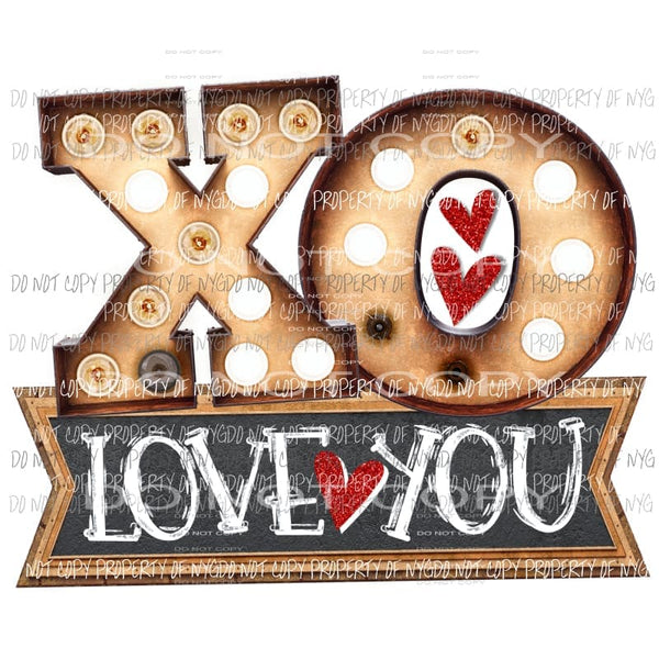 XO Love You Sublimation transfers love valentines day Heat Transfer