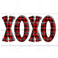 XOXO #5 red plaid Sublimation transfers Heat Transfer