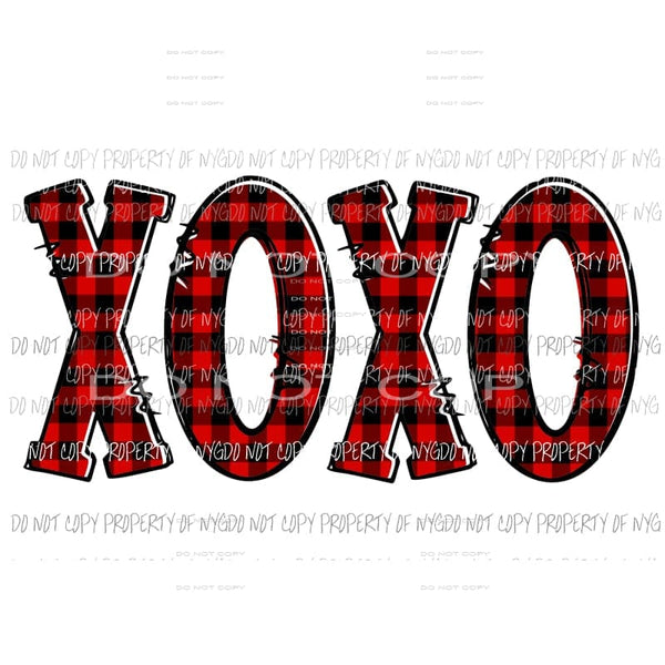 XOXO #5 red plaid Sublimation transfers Heat Transfer