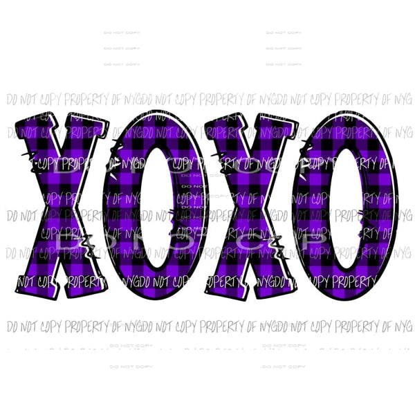 XOXO #6 blue plaid Sublimation transfers Heat Transfer