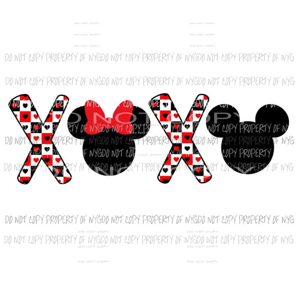 XOXO minnie and mickey Sublimation transfers Heat Transfer