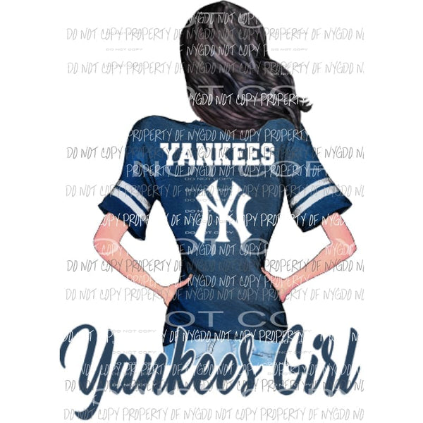 Yankees NY Girl Jersey Sublimation transfers Heat Transfer