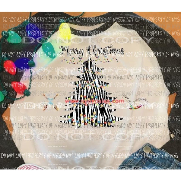 Zebra Christmas tree Sublimation Transfer heat transfers