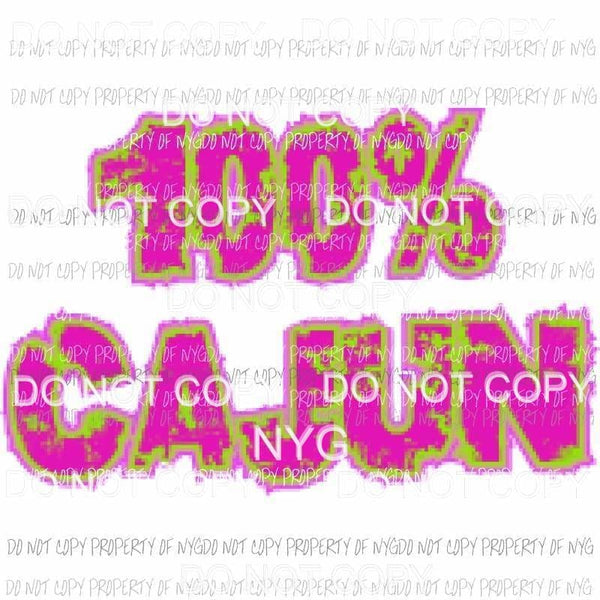 100% CAJUN hot pink Louisiana Sublimation transfers Heat Transfer