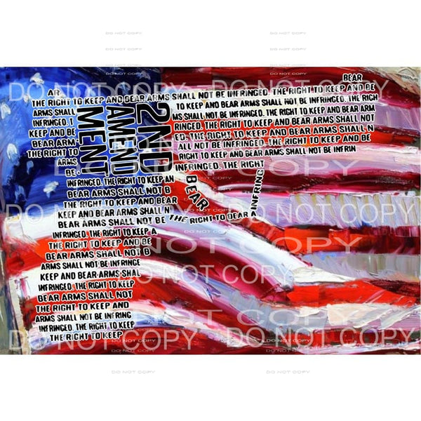 2nd Amendment Gun American Flag Sublimation transfers - Heat