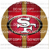 49ers circle template #2 SF San Francisco scarlet red metallic gold Sublimation transfers Heat Transfer