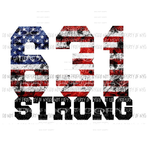 631 Strong american flag Sublimation transfers Heat Transfer