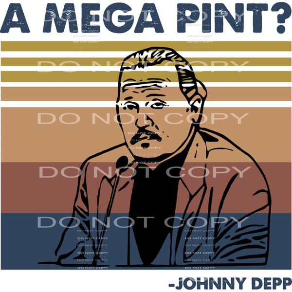 a mega pint Johnny Depp #6664 Sublimation transfers - Heat 