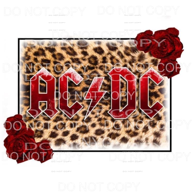 martodesigns - AC DC Red Roses Leopard Background