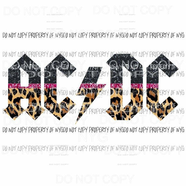 ACDC black pink leopard ac dc rock band Sublimation transfers Heat Transfer
