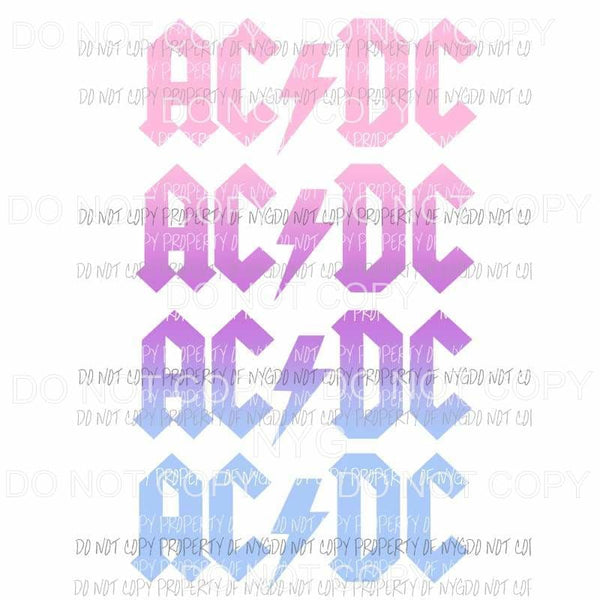 ACDC stacked pastel Sublimation transfers Heat Transfer