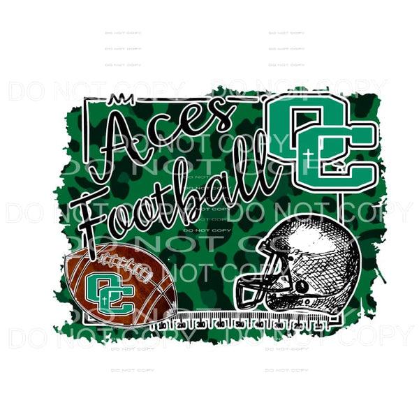 Aces football Green Leopard Sublimation transfers - Heat 