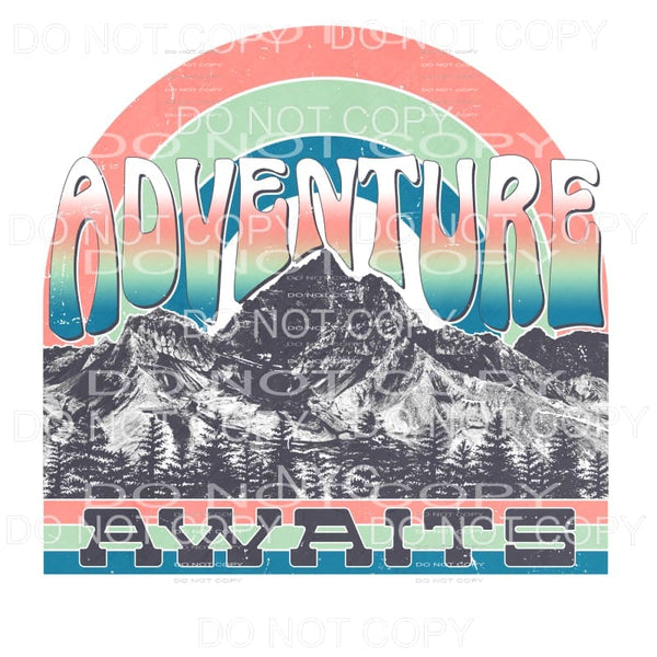 Adventure Awaits Rainbow Mountains Blue Sublimation 