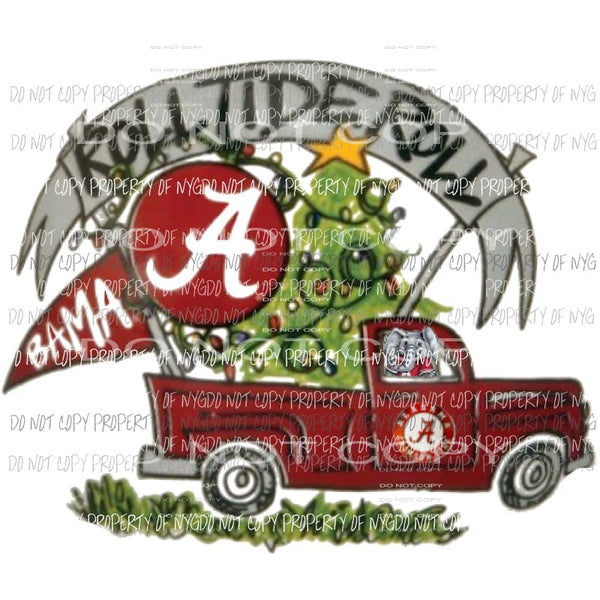 Alabama Christmas truck Sublimation transfers Heat Transfer