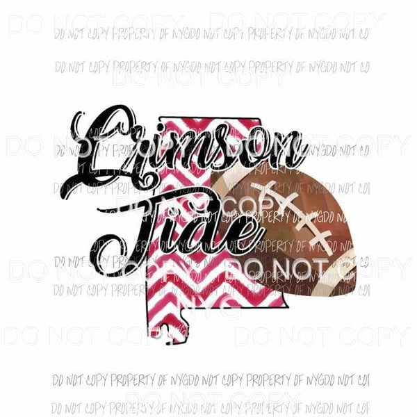 Alabama Crimson Tide football chevron state Sublimation transfers Heat Transfer