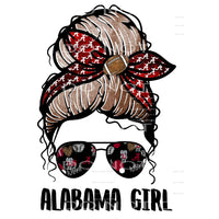 Alabama Girl Brown Hair Sublimation transfers - Heat 