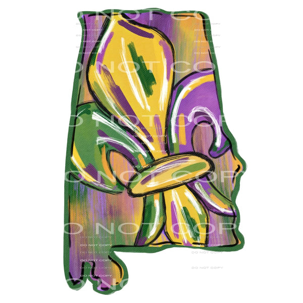 Alabama Mardi Gras Fleur de lis #2378 Sublimation transfers 