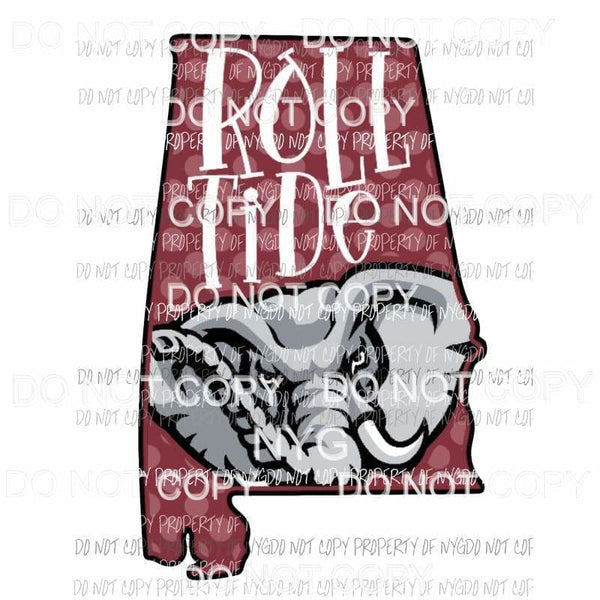 Alabama Rolltide Crimson state Sublimation transfers Heat Transfer