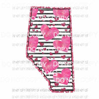 Alberta Hearts pink canada outline Sublimation transfers Heat Transfer