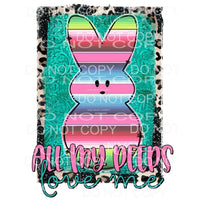 All My Peeps Love Me Serape Bunny Leather Embossed Leopard 