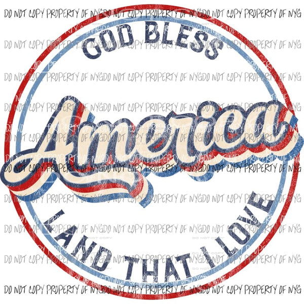 America Retro Circle Sublimation transfers Heat Transfer