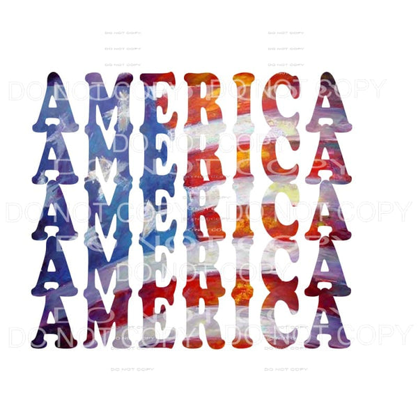 America Stacked # 4 Sublimation transfers - Heat Transfer