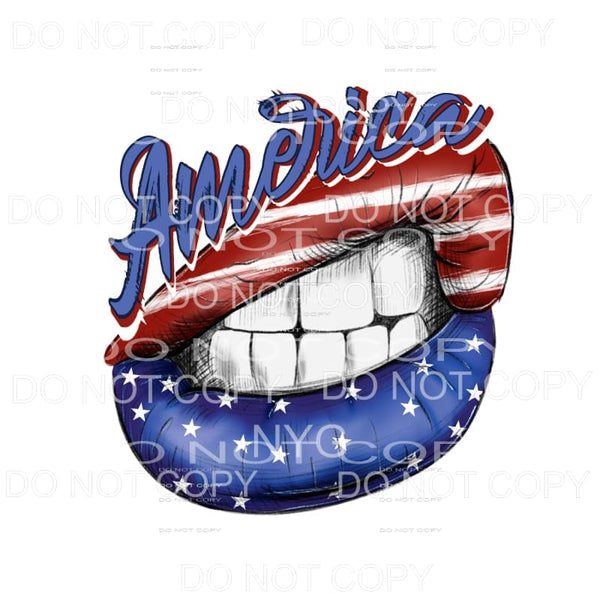 America Stars Stripes Lips 4th of July USA America 