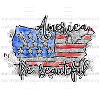 America The Beautiful Sublimation transfers Heat Transfer