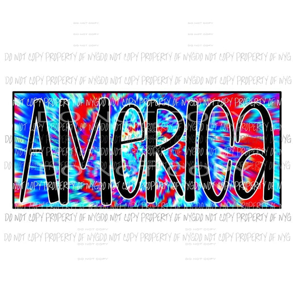 AMERICA Tie Dye Sublimation transfers Heat Transfer