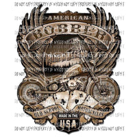 American Bobber Ride A Legend wings motorcyle Sublimation transfers Heat Transfer